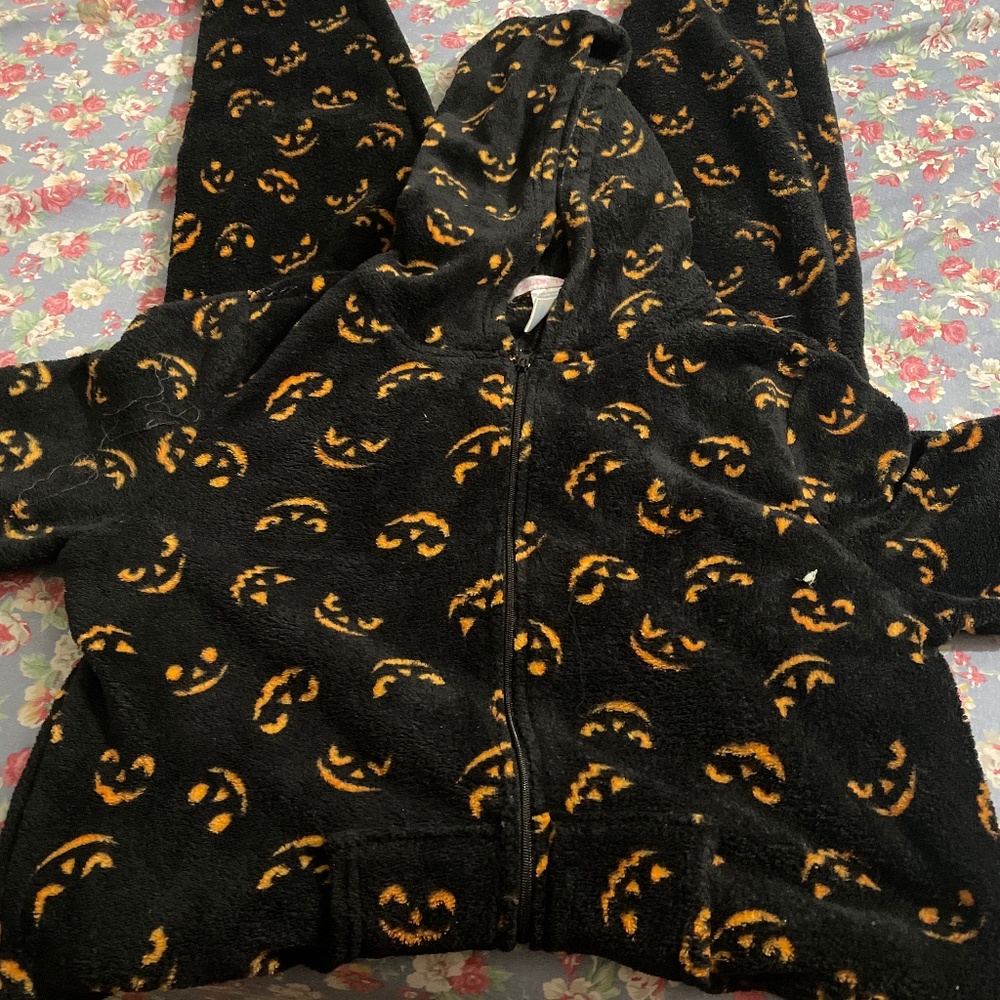 Pillow Talk Halloween Pumpkin Grim Onesie Hoodie Fleece